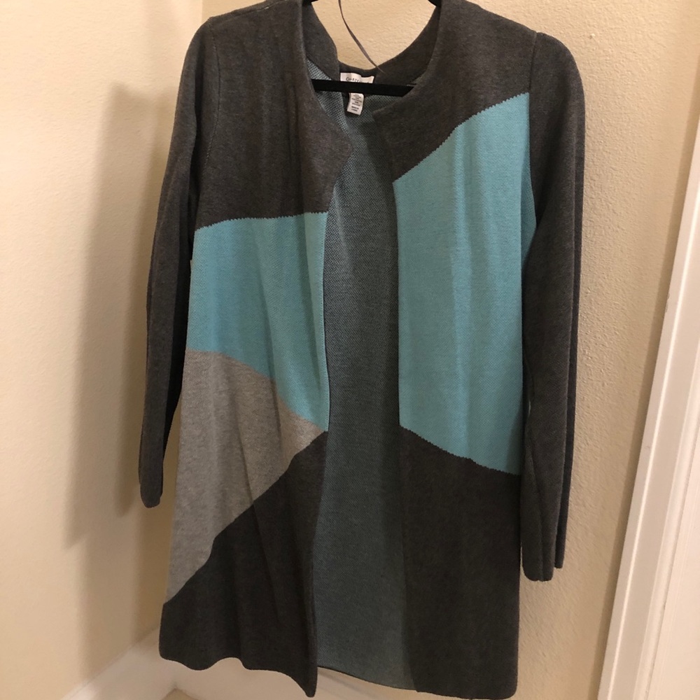 Blue and grey cardigan